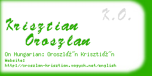 krisztian oroszlan business card